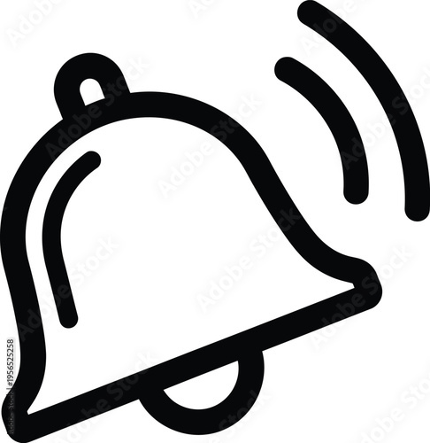 Notification bell icon with sound waves