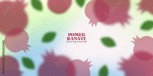 Soft-blurred gradient background with pomegranates