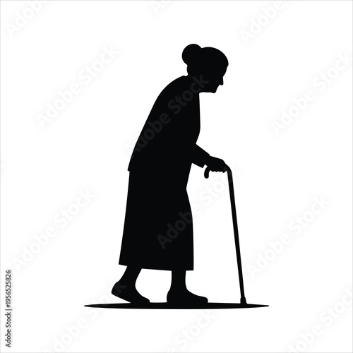 silhouette of a senior woman