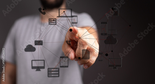 Hand touching network of di...