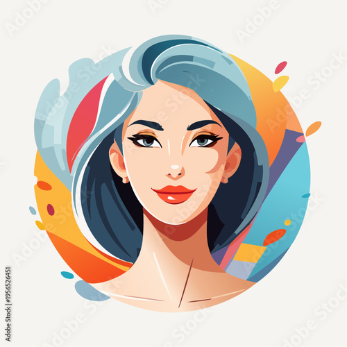 buntes Frauenportrait