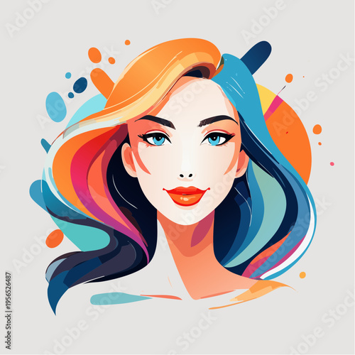 buntes Frauenportrait