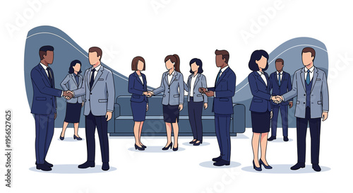 Successful agreements and teamwork, professional environment for global business connections