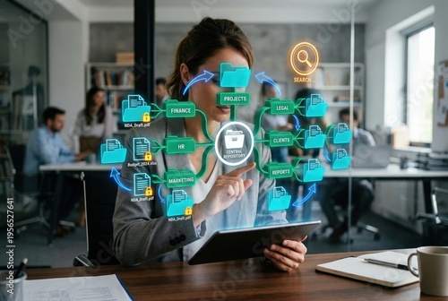 Central document repository with holographic organized folders