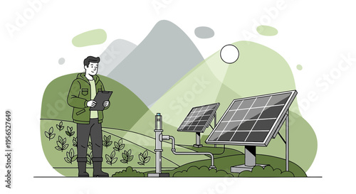 Sustainable agriculture with solar energy powering irrigation modern farming practices