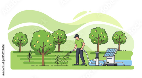Sustainable orchard irrigation powered by solar energy enhances agricultural productivity