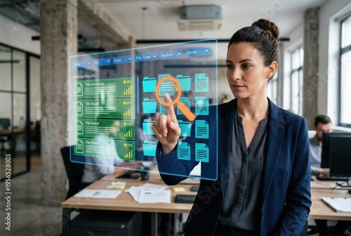 Document search and retrieval with holographic magnifying glass