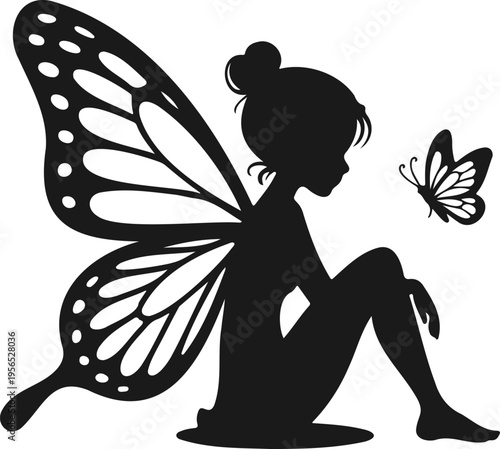 Fairy Sitting with Butterfly