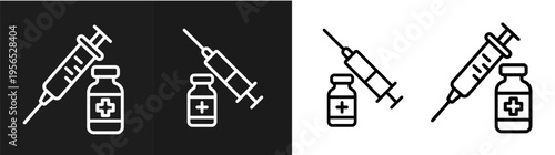 Medical & Vaccine Icon Set Pack — Syringe, Vaccine, Health, Pixel Perfect Editable Vector