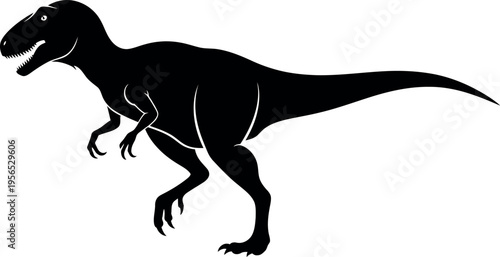Black silhouette of a fierce dinosaur
