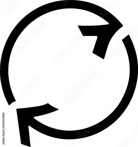 Circular arrow icon forming a loop for refresh, repeat, and cyclical process design content