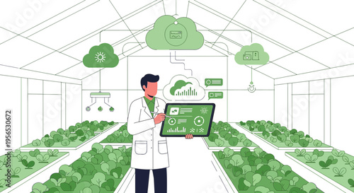 Smart agriculture using technology for growing plants in greenhouse using monitoring system