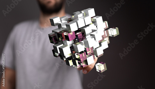 Creative shot of a man hold...