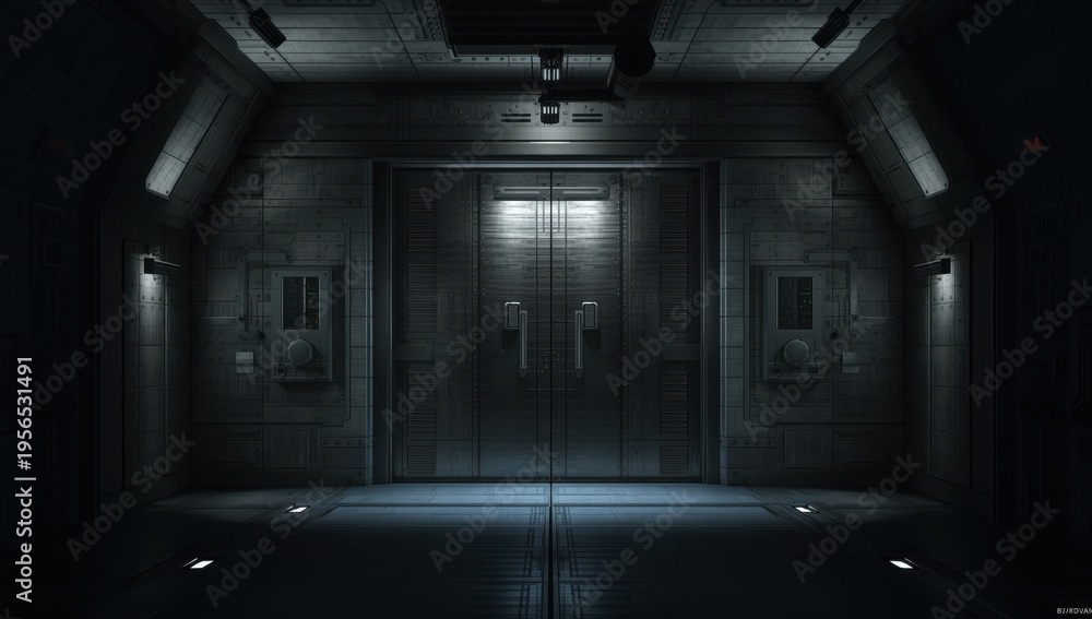 Obraz premium Reinforced entrance in the shelter.