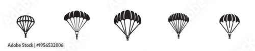 parachute vector with silhouette style