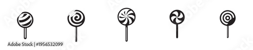 lollipop vector with silhouette style