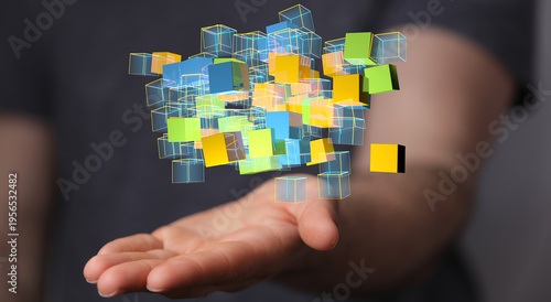 A close-up of a person's ha...