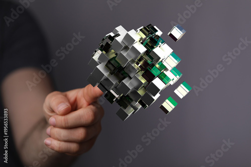Abstract futuristic 3D cube...