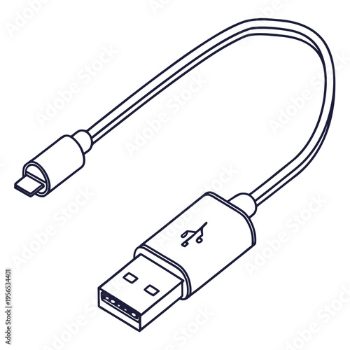 Usb cable with usb and type c connectors