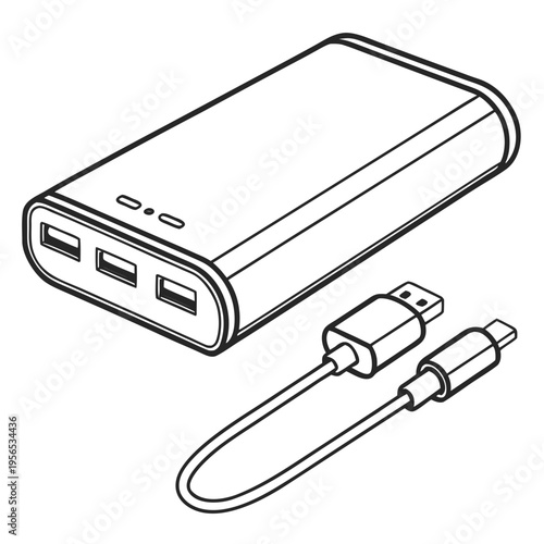 A portable charger with a usb-c to usb adapter