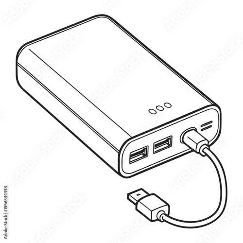 Portable power bank with usb cable