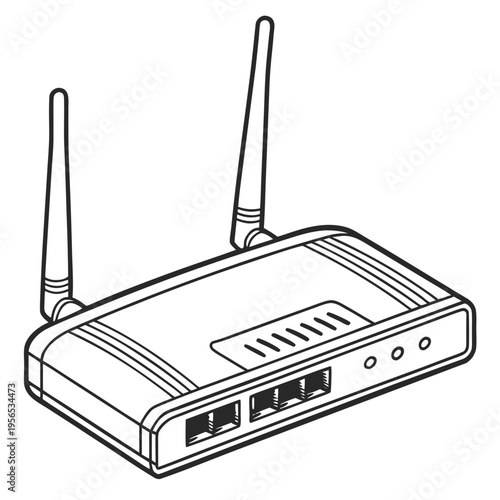 Wireless router with two antennas