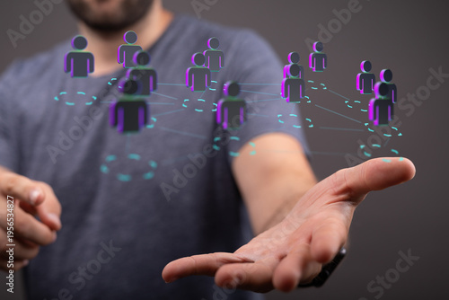Abstract network of people ...