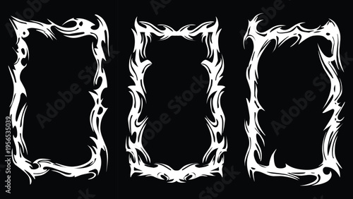 Dark Spiky Decorative Frame Border Set