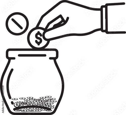 Charity Box, Donation Box, Coin,Donation Icon