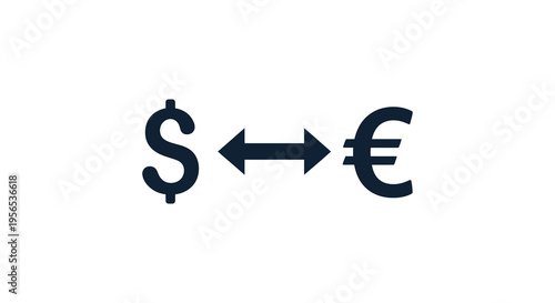 Dollar to euro exchange rate depiction in a dark silhouette
