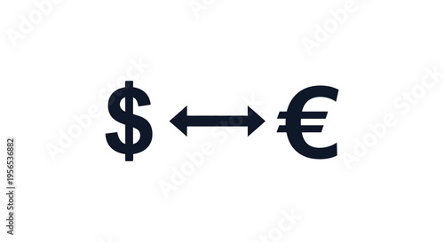 Currency exchange between us dollar and euro a dark silhouette
