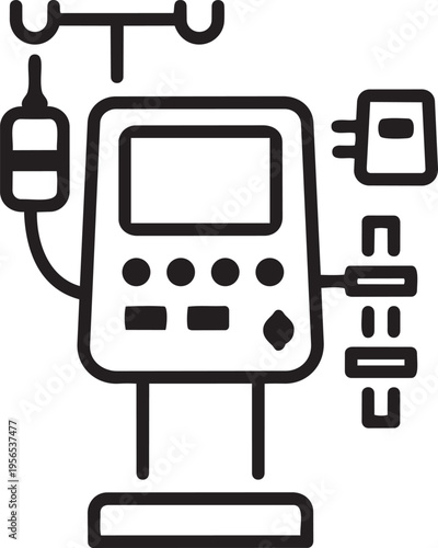 Dialysis Machine Icon: A sleek, modern icon of a dialysis machine, showcasing essential medical equipment.