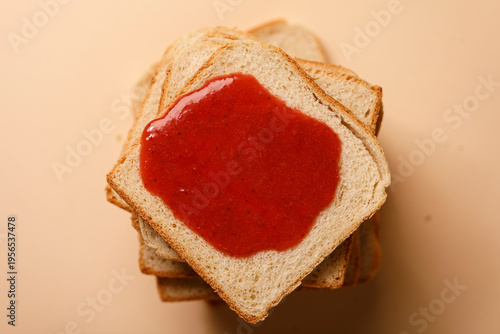 Close up of strawberry jam ...