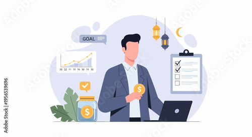 A man holding a coin, symbolizing financial management and investment planning.