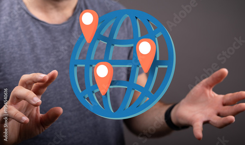 A person holding a globe wi...