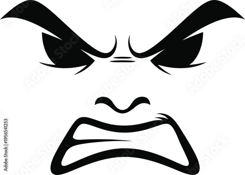 Angry face emoji with furrowed brows and frowning mouth