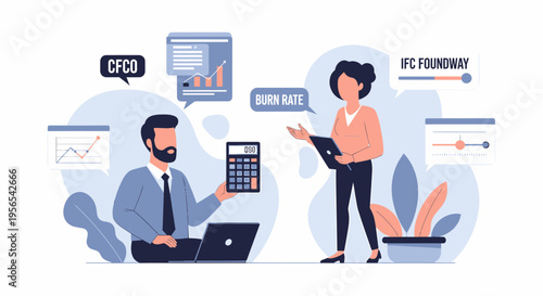 Business professionals analyzing financial data and making strategic decisions.