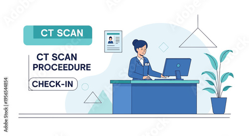 CT Scan Check-in: Patient Registration at Medical Reception Desk