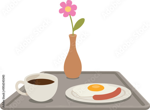 breakfast on a white background
