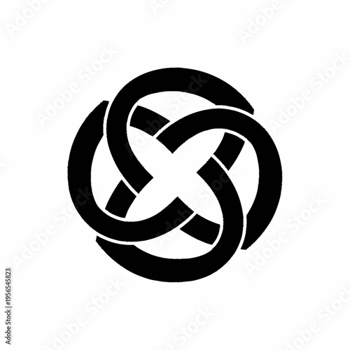 Black and white illustration of a Celtic knot, a symbol of interconnectedness and eternity.