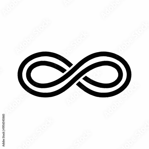 Black double-lined infinity symbol representing endlessness and eternity.