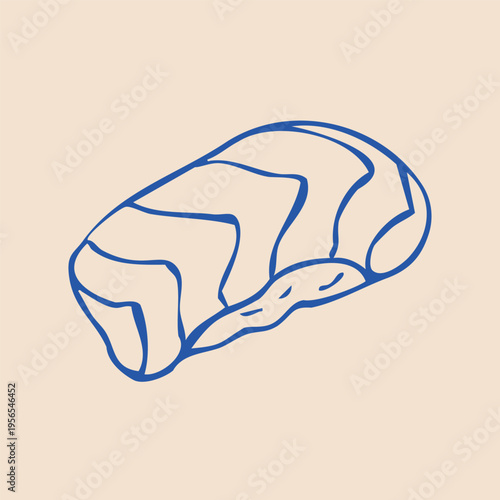 Hand drawn sushi Doodle. Vector Line Art Illustration of Japanese Food