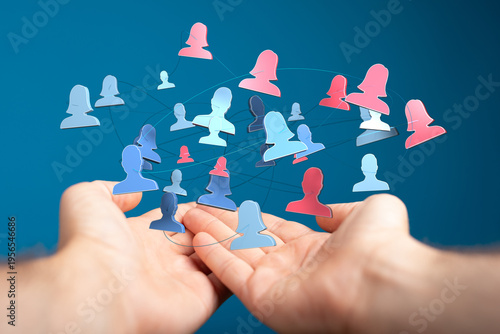 Abstract image of hands hol...