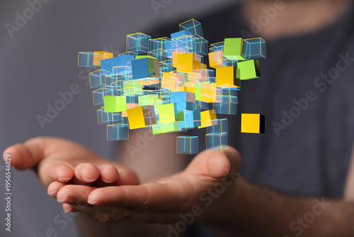 Abstract image of a hand ho...