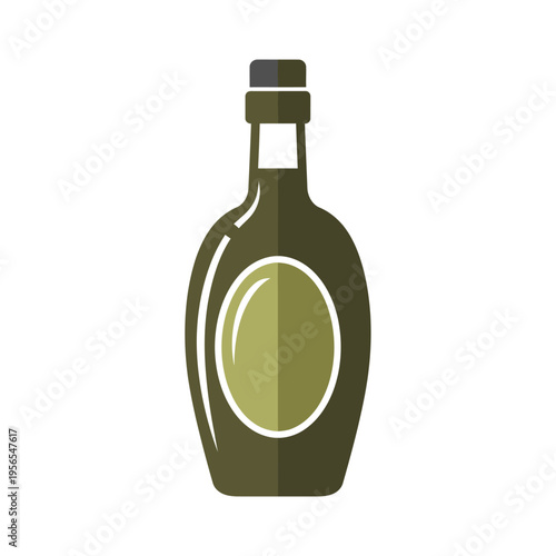 Olive oil bottle, flat icon, minimalist design, healthy food ingredient, cooking oil container