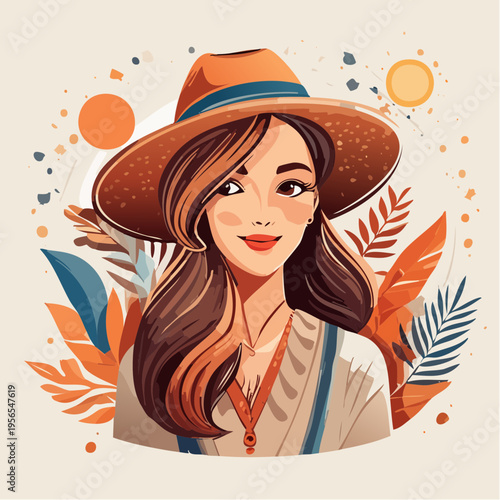 buntes Frauenportrait