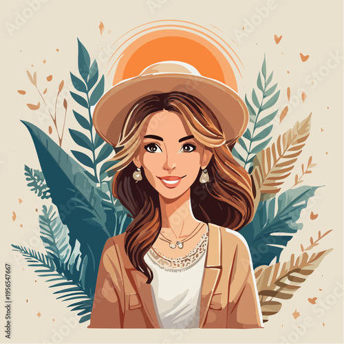 buntes Frauenportrait