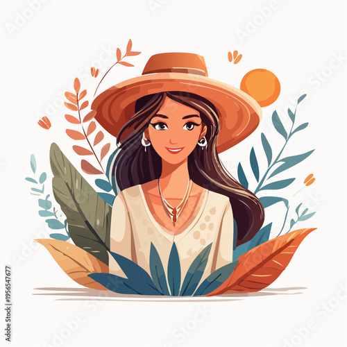 buntes Frauenportrait