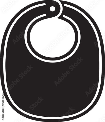Infant Feeding Bib Accessory Vector Silhouettes