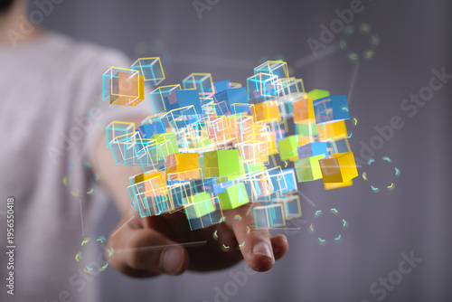 Abstract photo of hand inte...